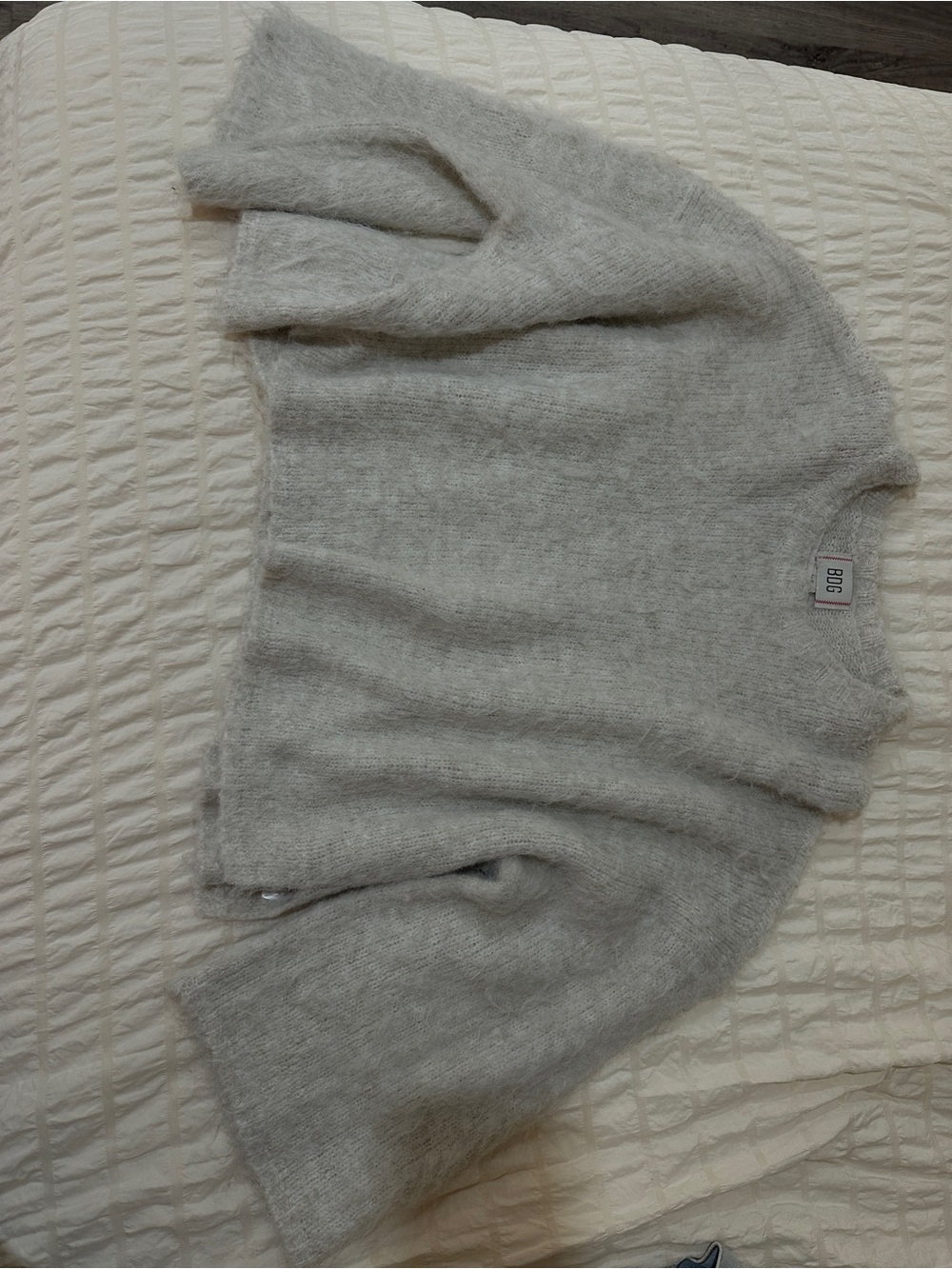 BDG White Fuzzy Sweater